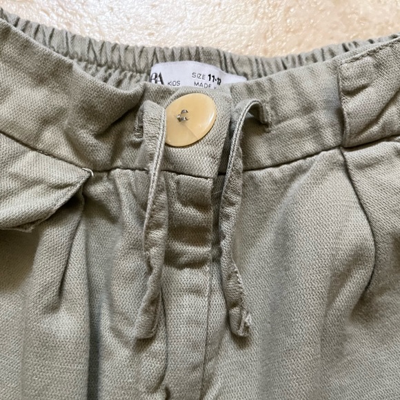 Zara sage green comfy pants| size 11-12 kids - Picture 1 of 5